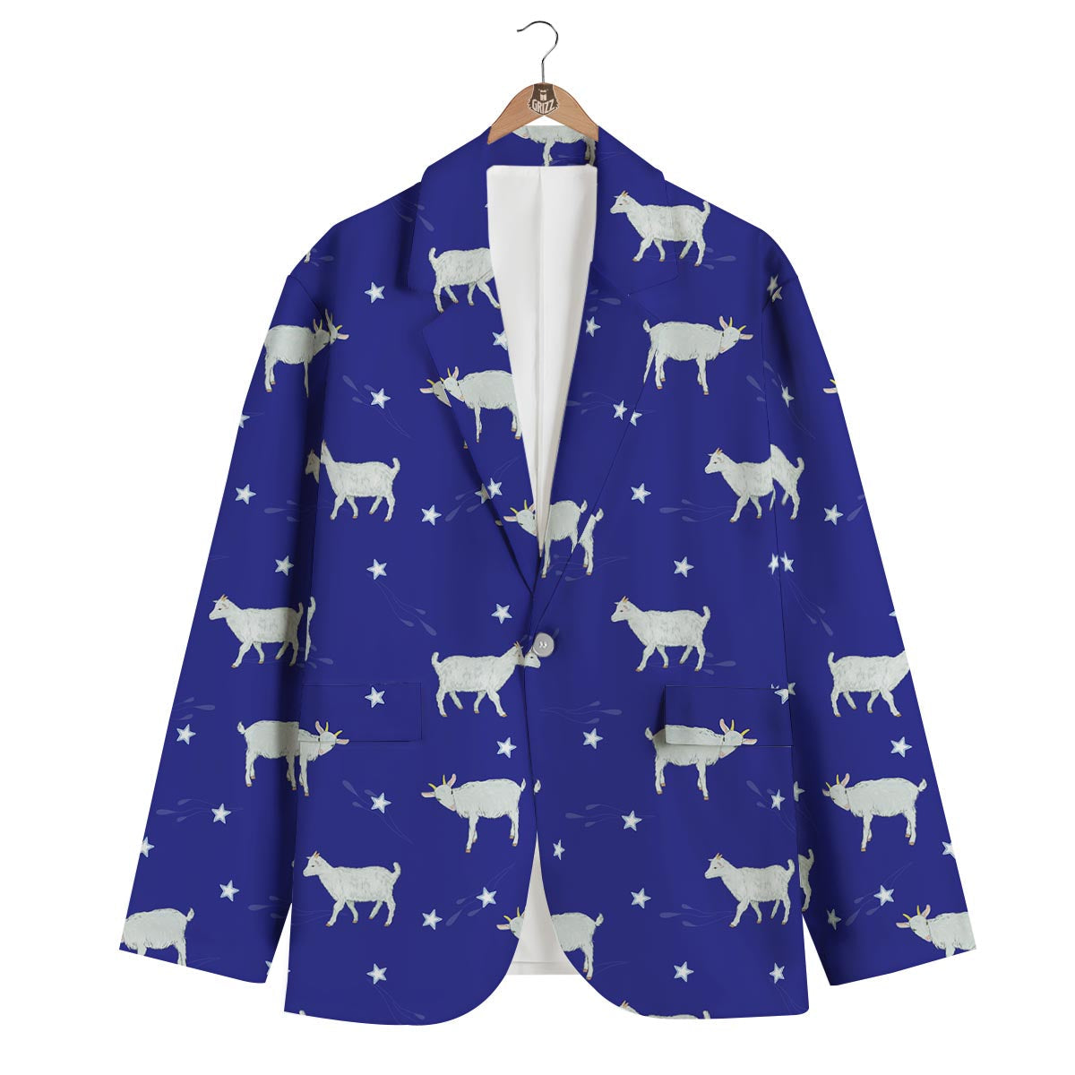 Goat Sheep Pattern Print Men's Blazer-grizzshop