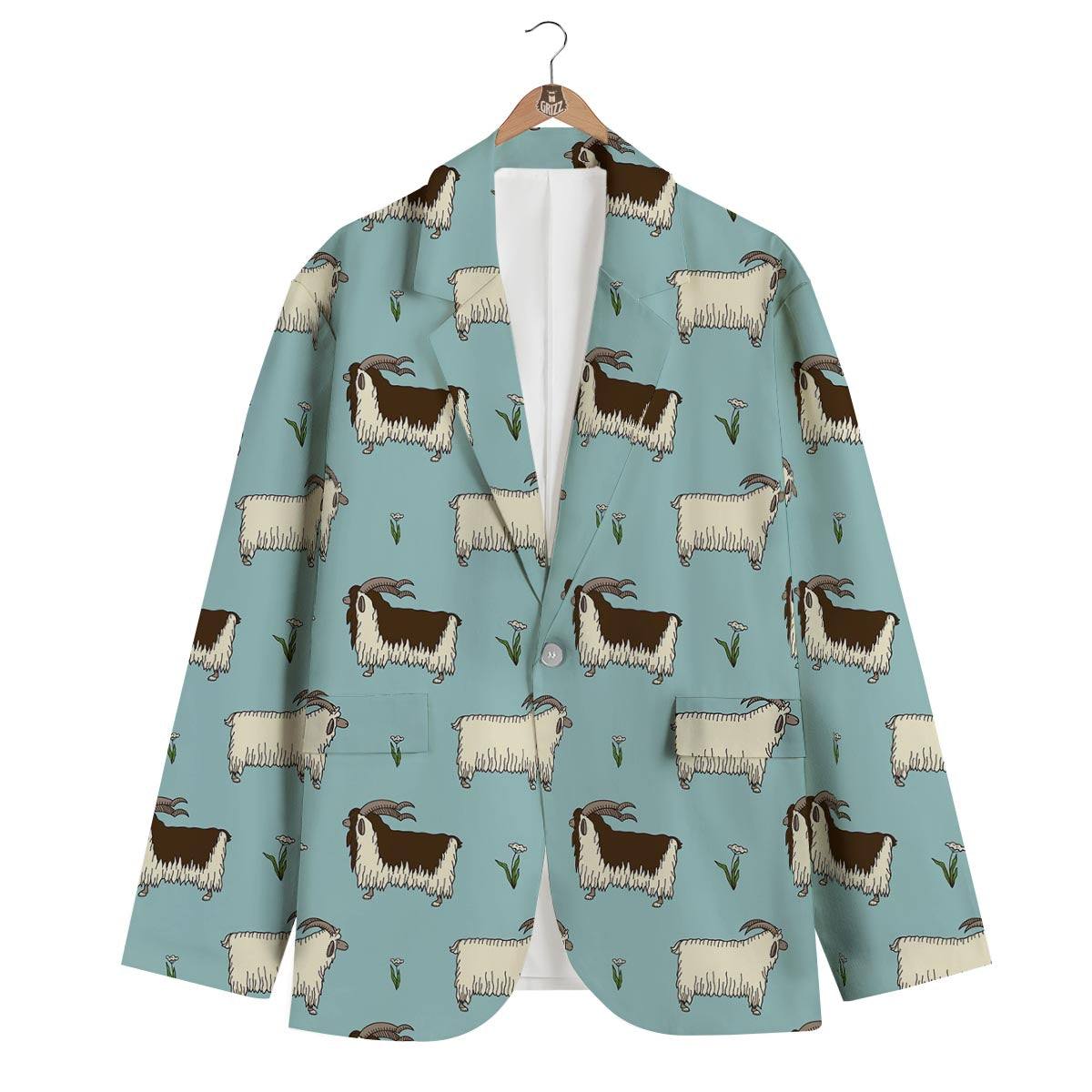 Goat Sheep Print Pattern Men's Blazer-grizzshop