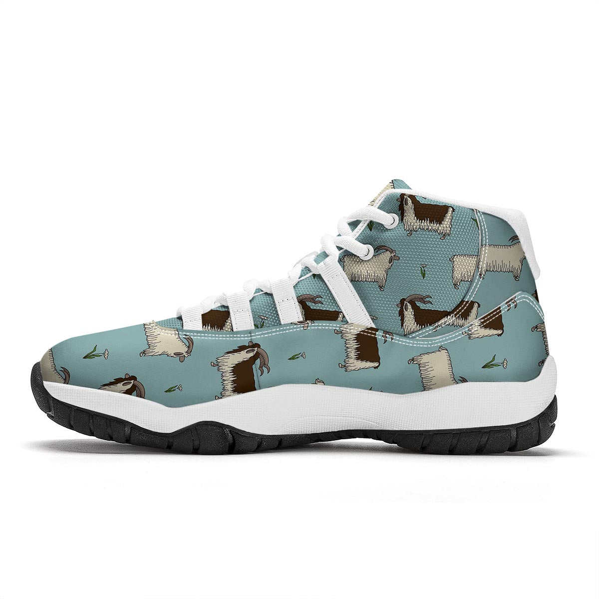 Goat Sheep Print Pattern White Bball Shoes-grizzshop