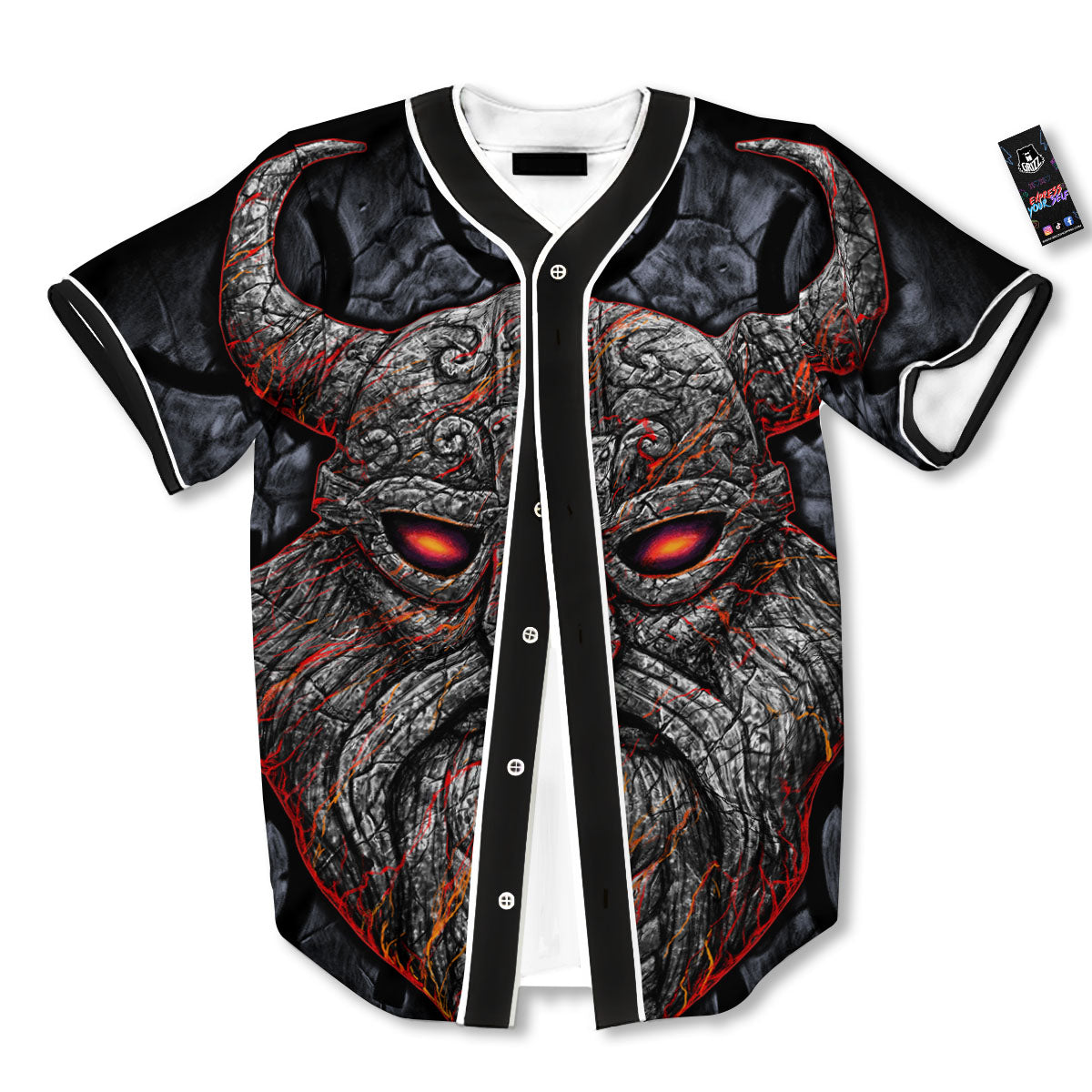 God Odin Ancient Viking Norse Print Baseball Jersey-grizzshop