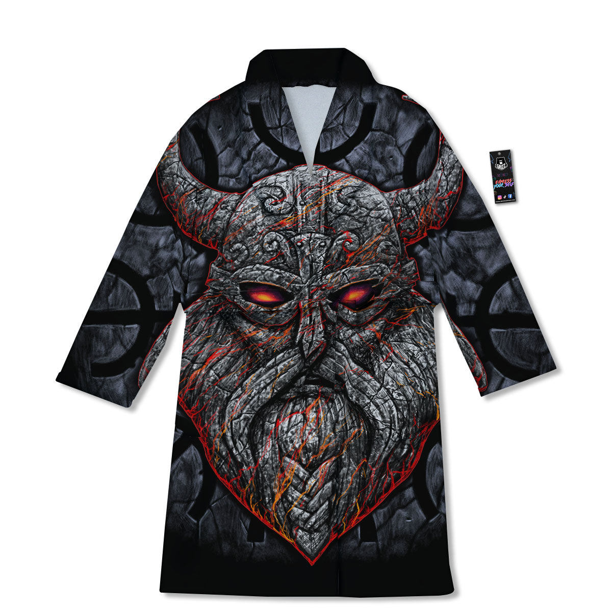 God Odin Ancient Viking Norse Print Bathrobe-grizzshop