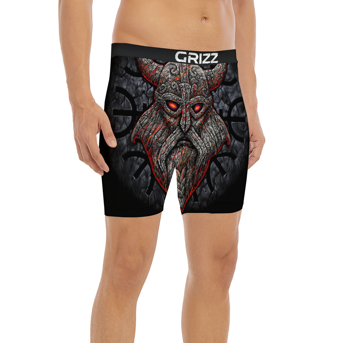 God Odin Ancient Viking Norse Print Boxer Briefs-grizzshop