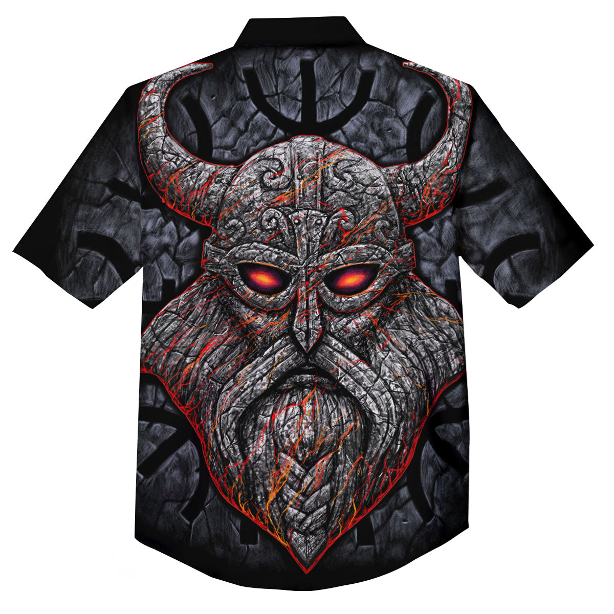 God Odin Ancient Viking Norse Print Button Up Shirt-grizzshop