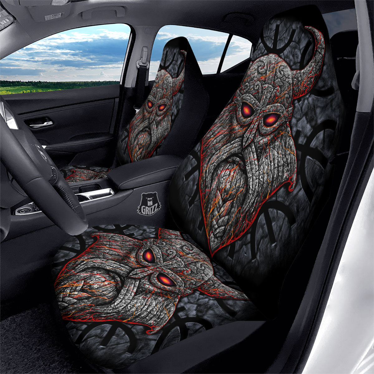 God Odin Ancient Viking Norse Print Car Seat Covers-grizzshop