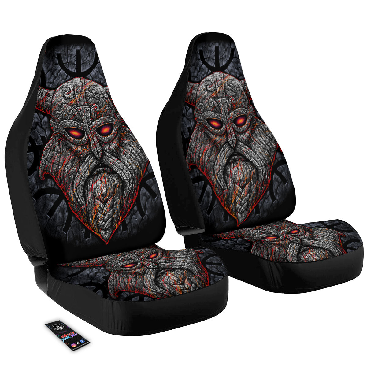 God Odin Ancient Viking Norse Print Car Seat Covers-grizzshop