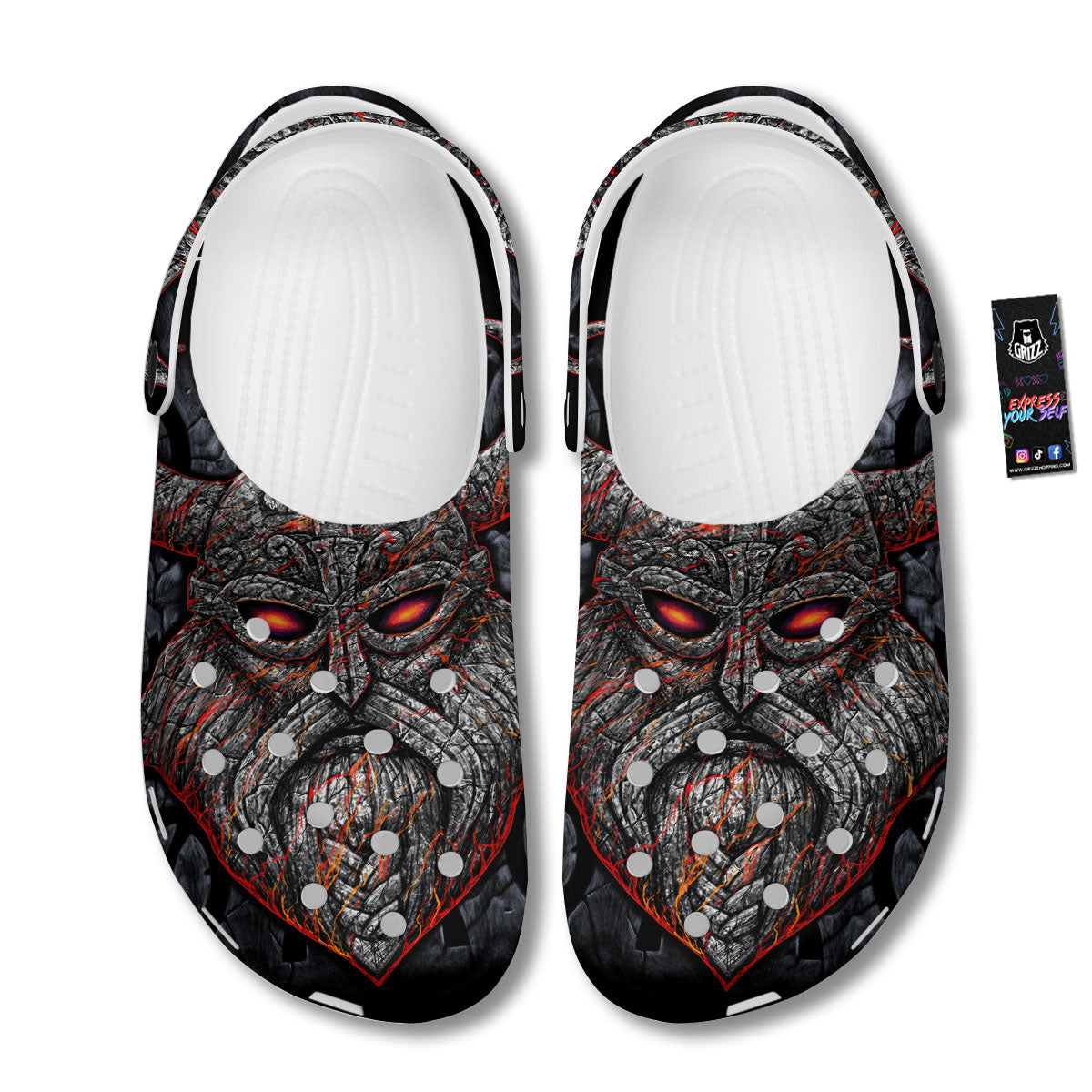 God Odin Ancient Viking Norse Print Clog-grizzshop
