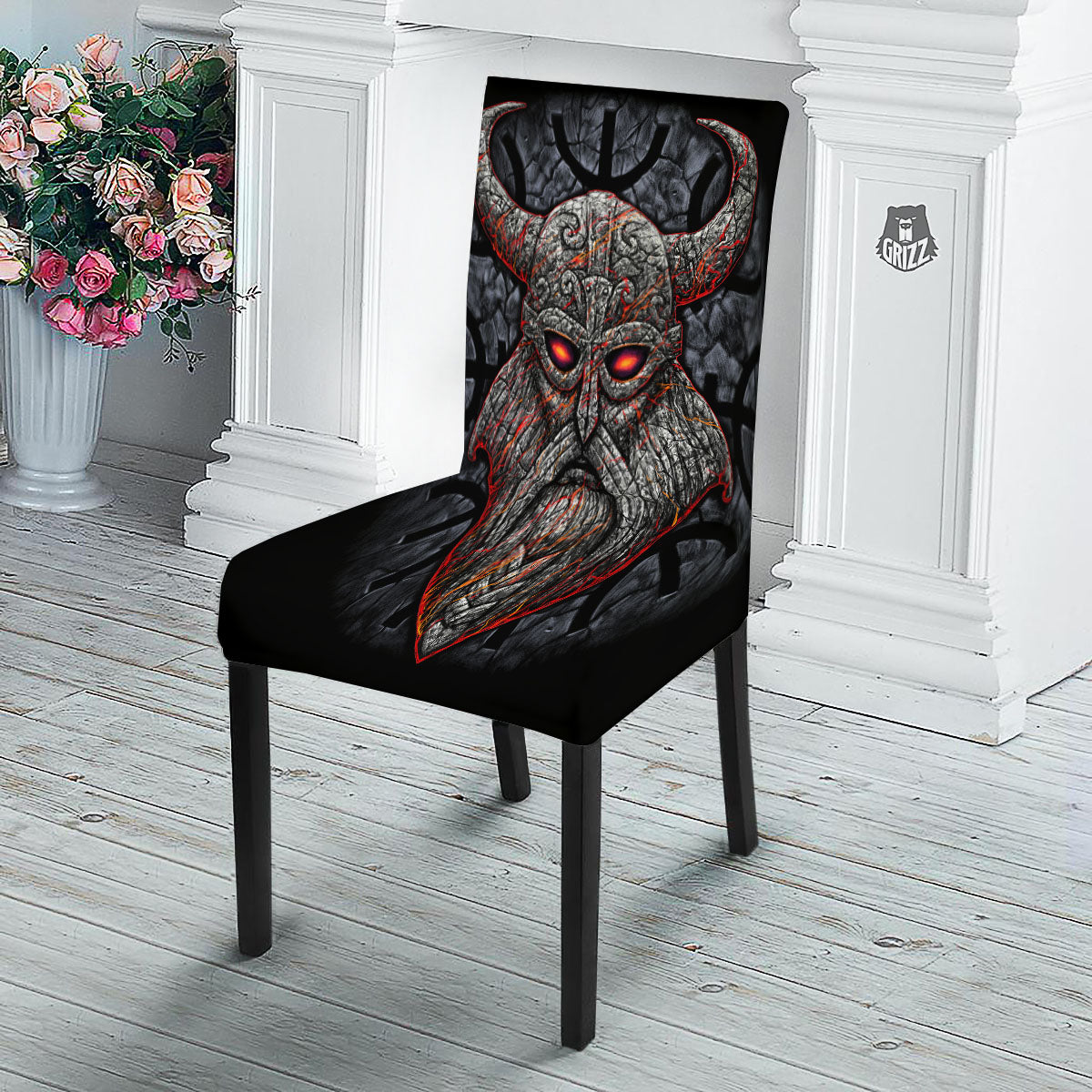 God Odin Ancient Viking Norse Print Dining Chair Slipcover-grizzshop