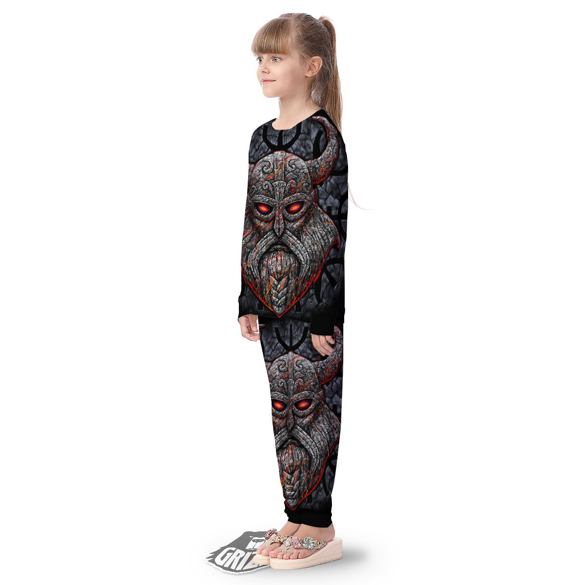 God Odin Ancient Viking Norse Print Kid's Pajamas-grizzshop