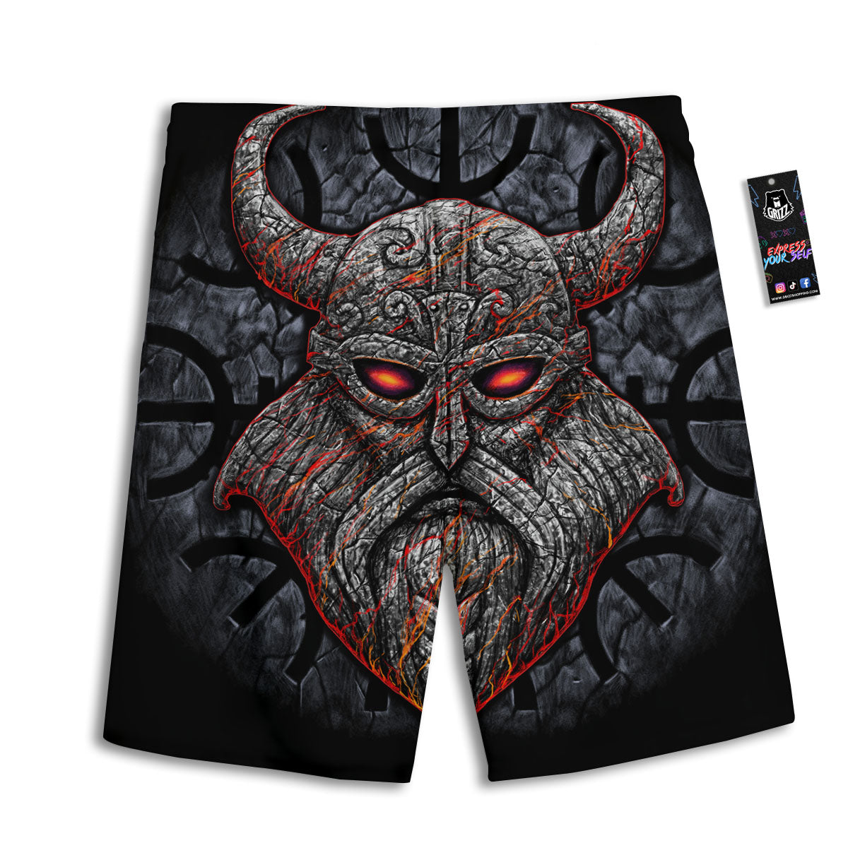 God Odin Ancient Viking Norse Print Men's Athletic Shorts