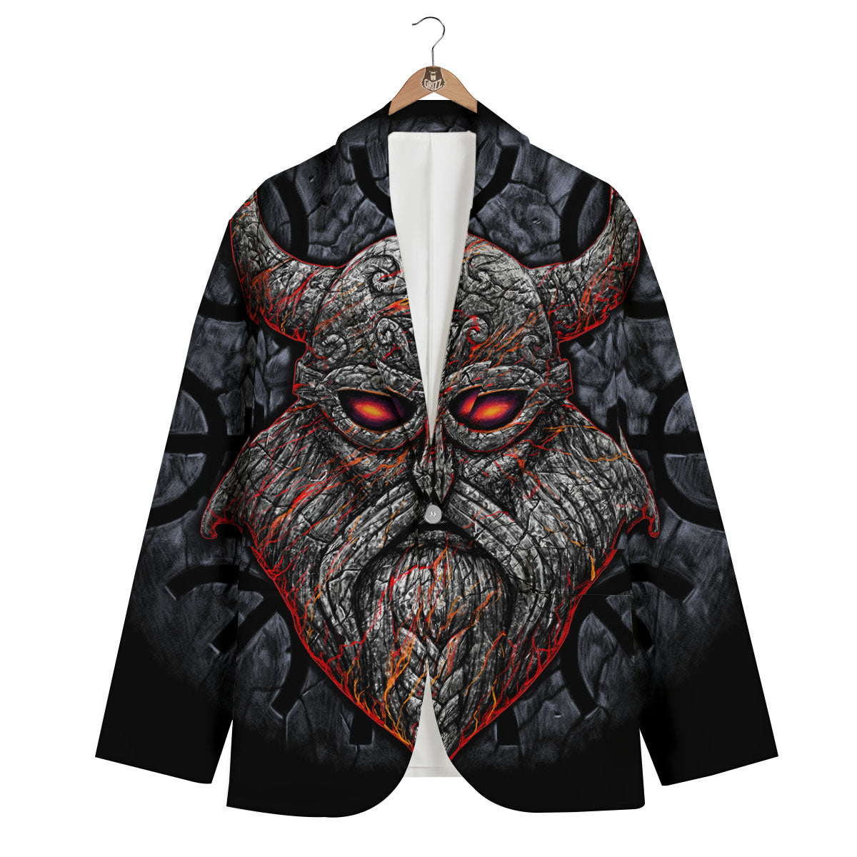 God Odin Ancient Viking Norse Print Men's Blazer-grizzshop