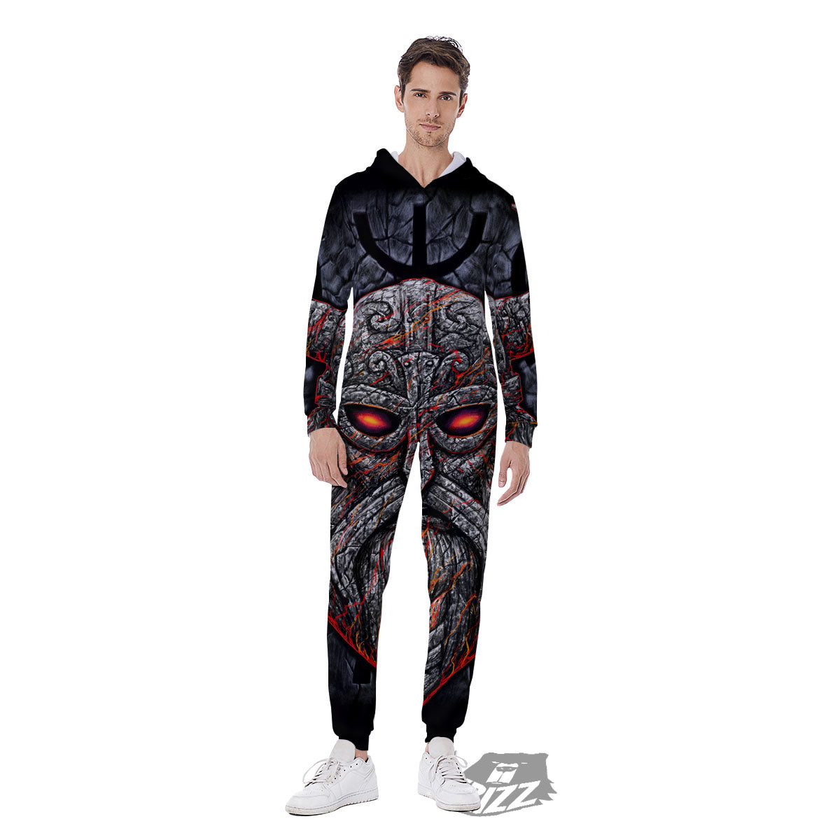 God Odin Ancient Viking Norse Print Men's Jumpsuit-grizzshop
