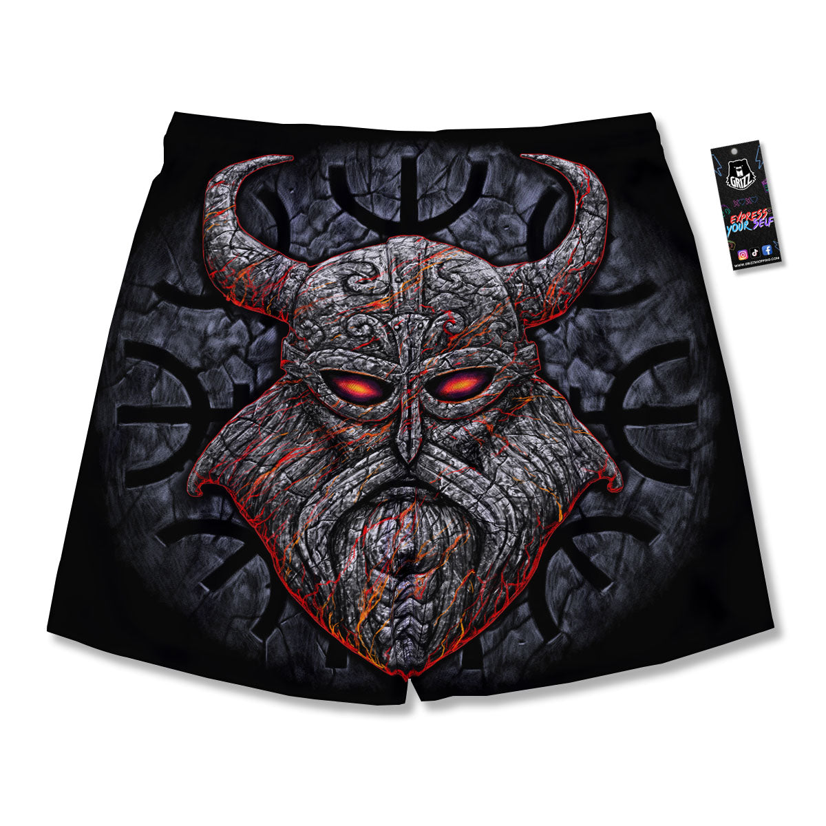God Odin Ancient Viking Norse Print Men's Running Shorts-grizzshop