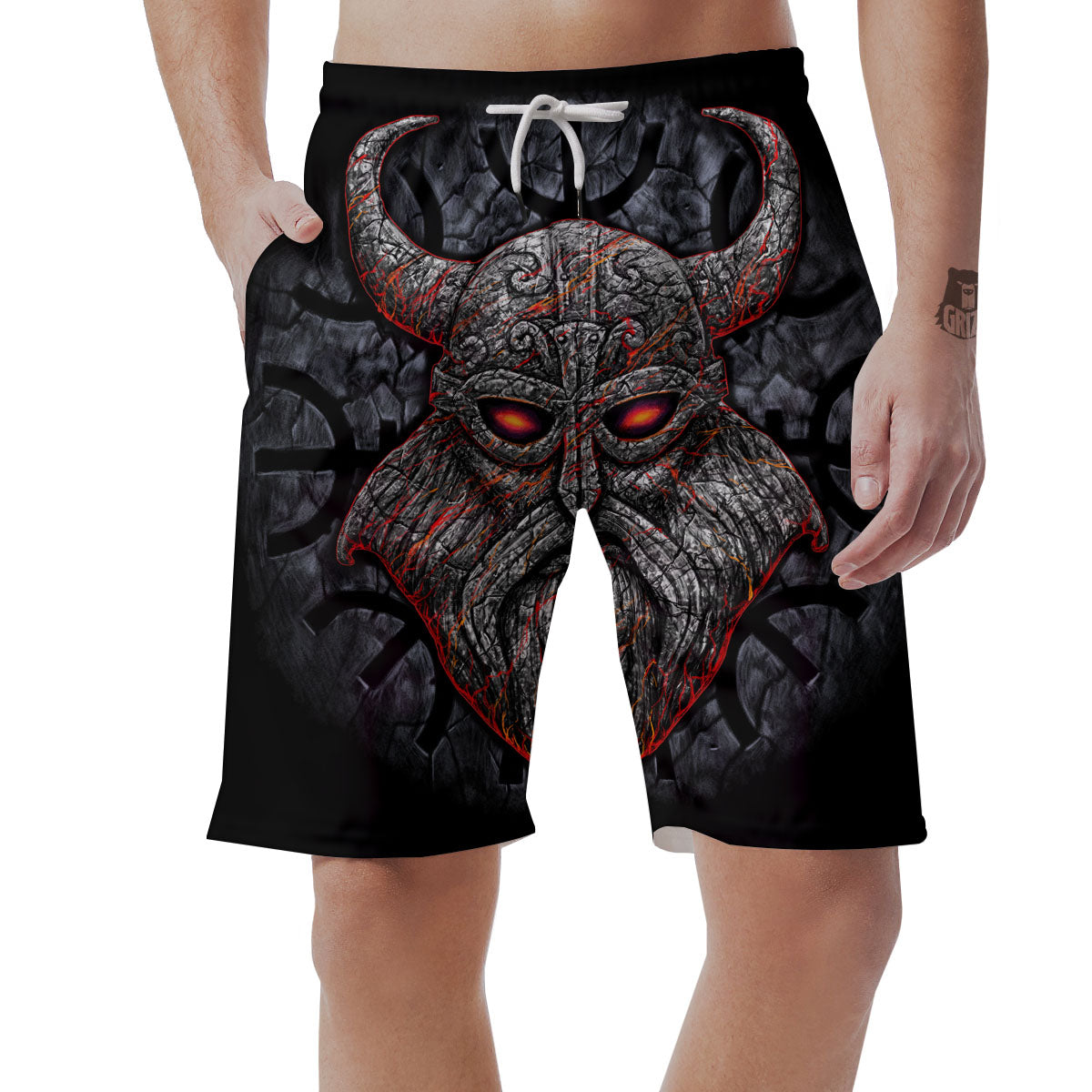 God Odin Ancient Viking Norse Print Men's Shorts-grizzshop