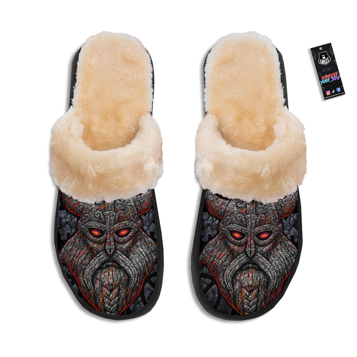 God Odin Ancient Viking Norse Print Slippers-grizzshop