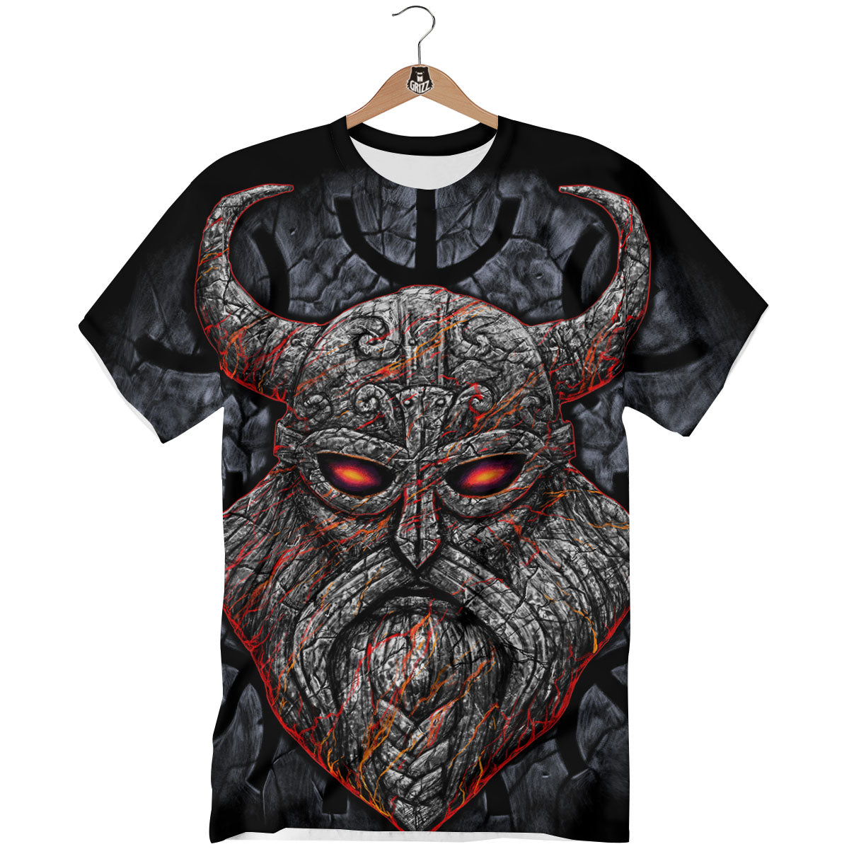 God Odin Ancient Viking Norse Print T-Shirt-grizzshop
