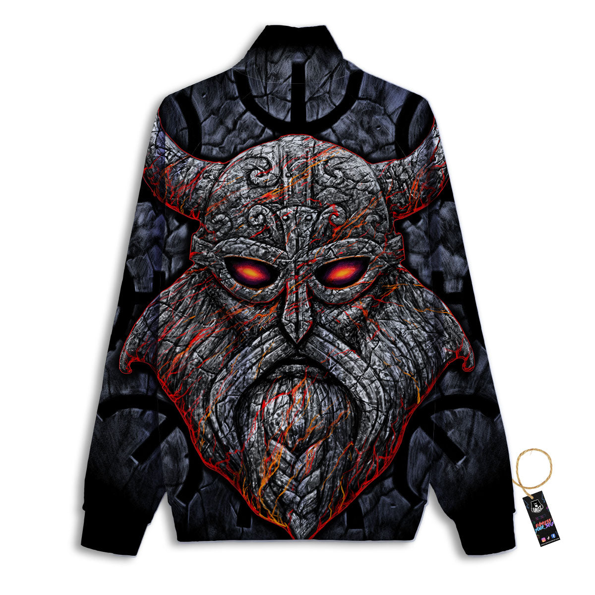 God Odin Ancient Viking Norse Print Track Jacket-grizzshop