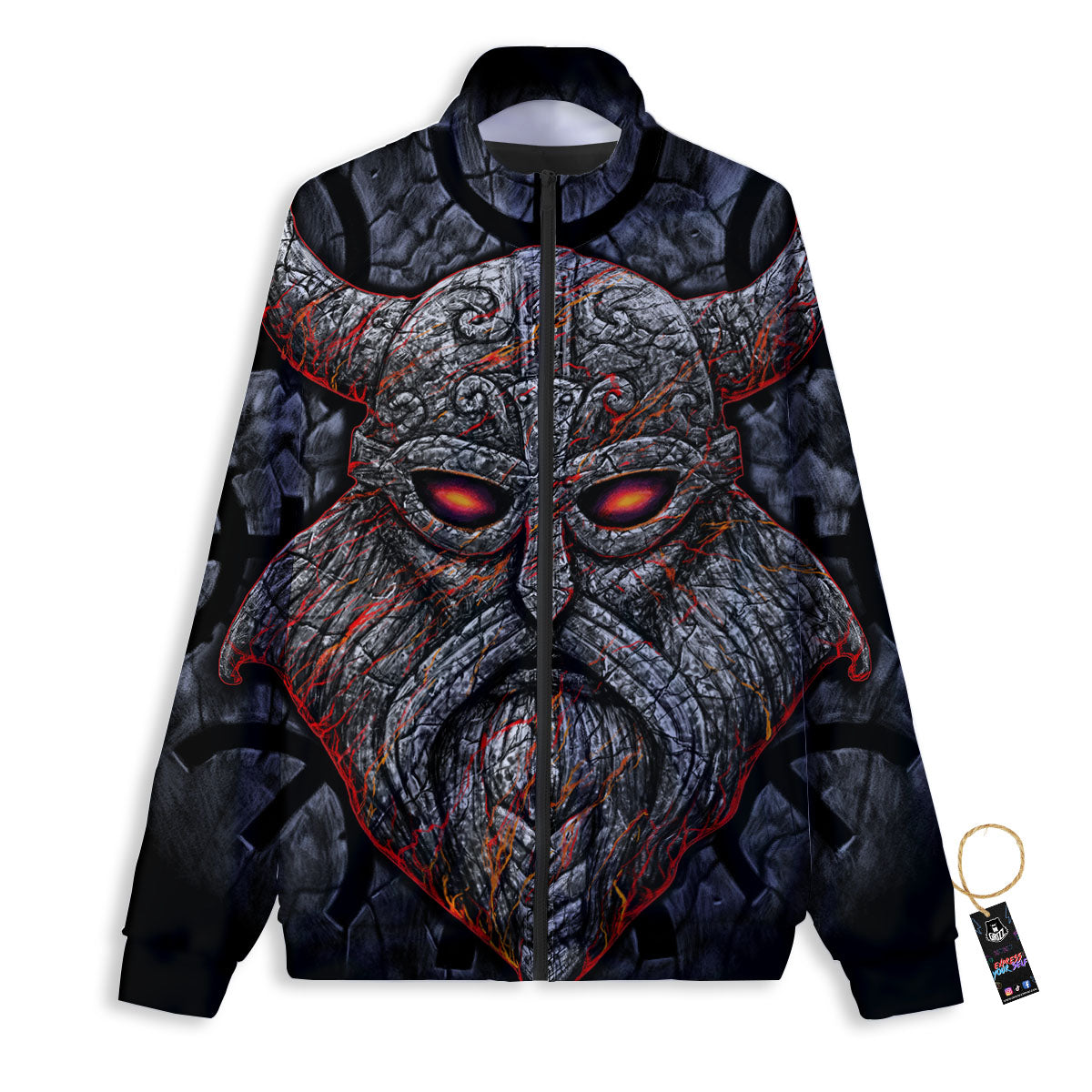God Odin Ancient Viking Norse Print Track Jacket-grizzshop