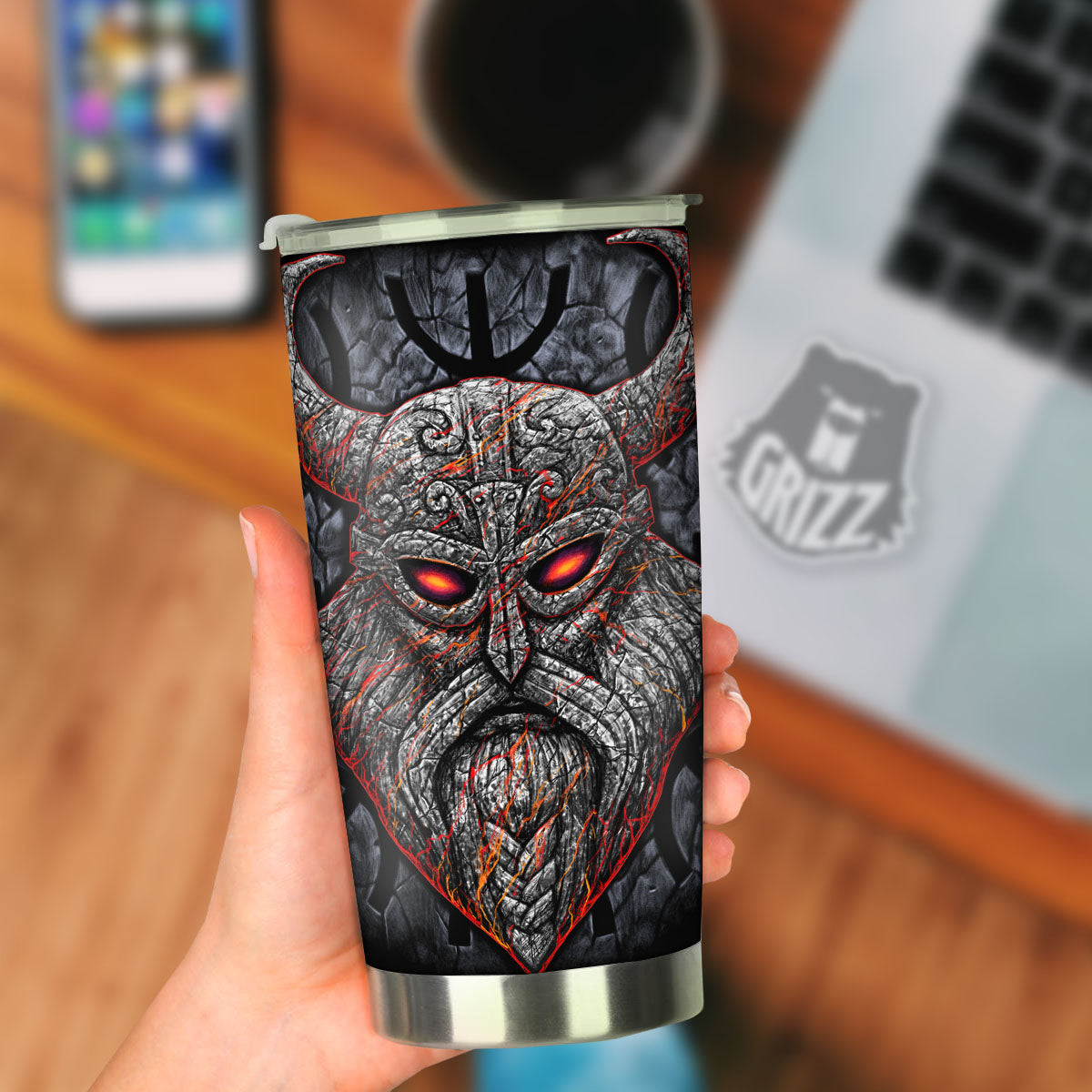 God Odin Ancient Viking Norse Print Tumbler-grizzshop