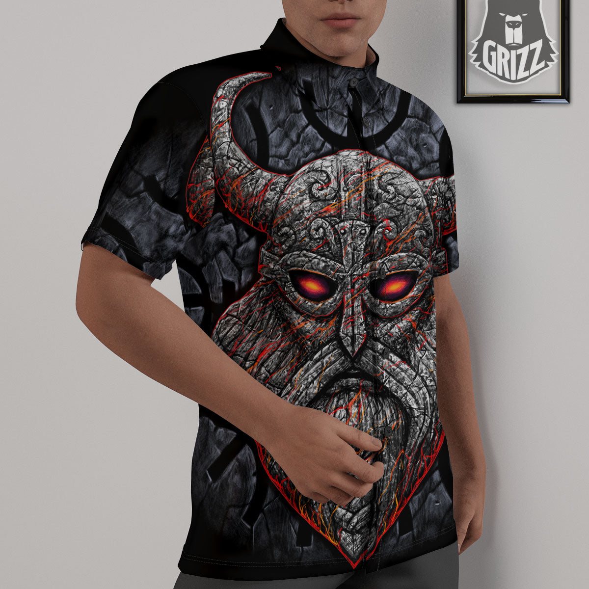 God Odin Ancient Viking Norse Print Untucked Shirts-grizzshop