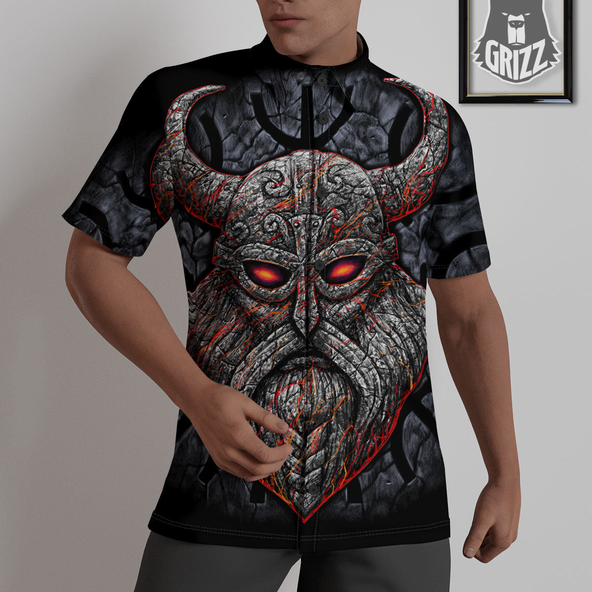 God Odin Ancient Viking Norse Print Untucked Shirts-grizzshop