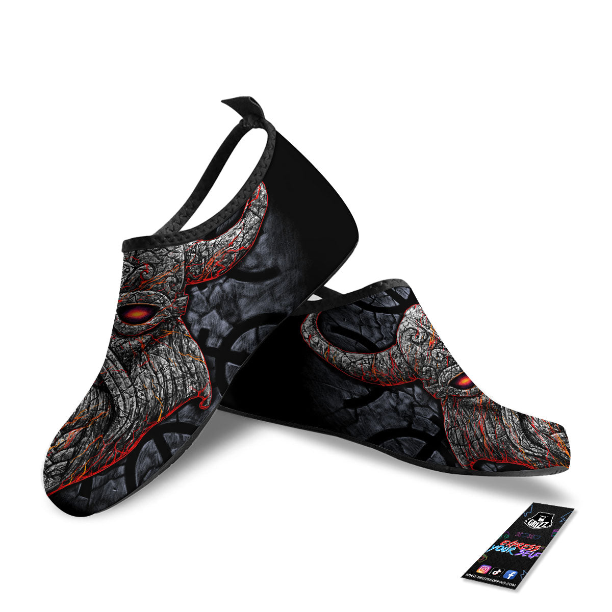 God Odin Ancient Viking Norse Print Water Shoes-grizzshop