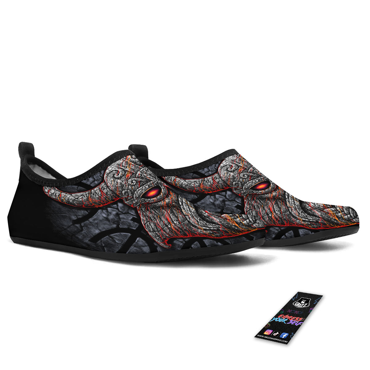 God Odin Ancient Viking Norse Print Water Shoes-grizzshop