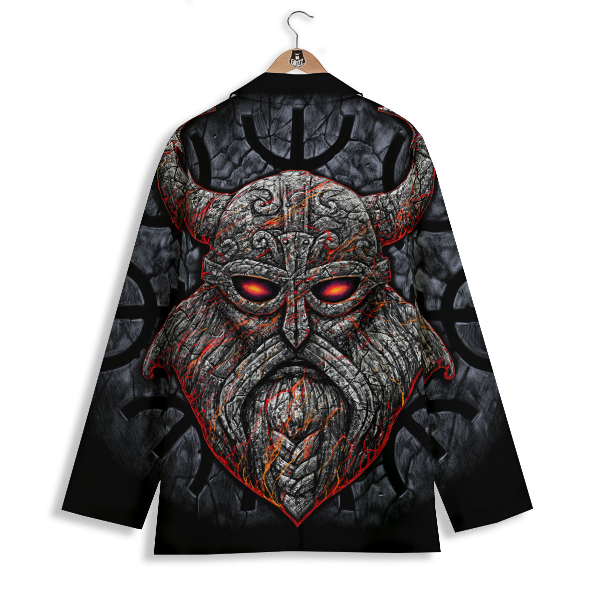 God Odin Ancient Viking Norse Print Women's Blazer-grizzshop