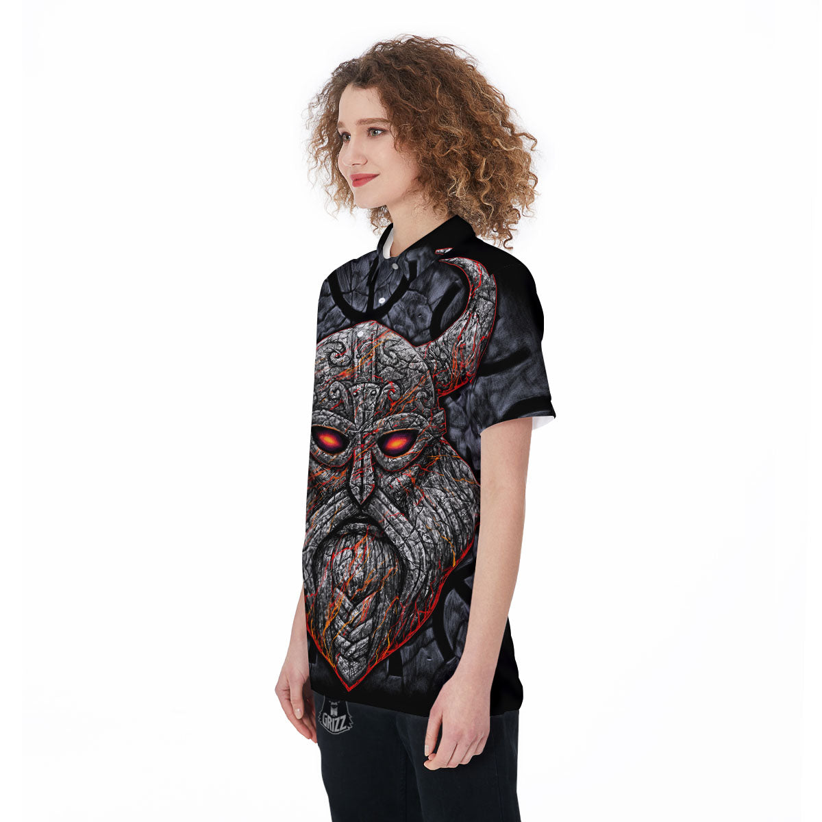 God Odin Ancient Viking Norse Print Women's Golf Shirts-grizzshop