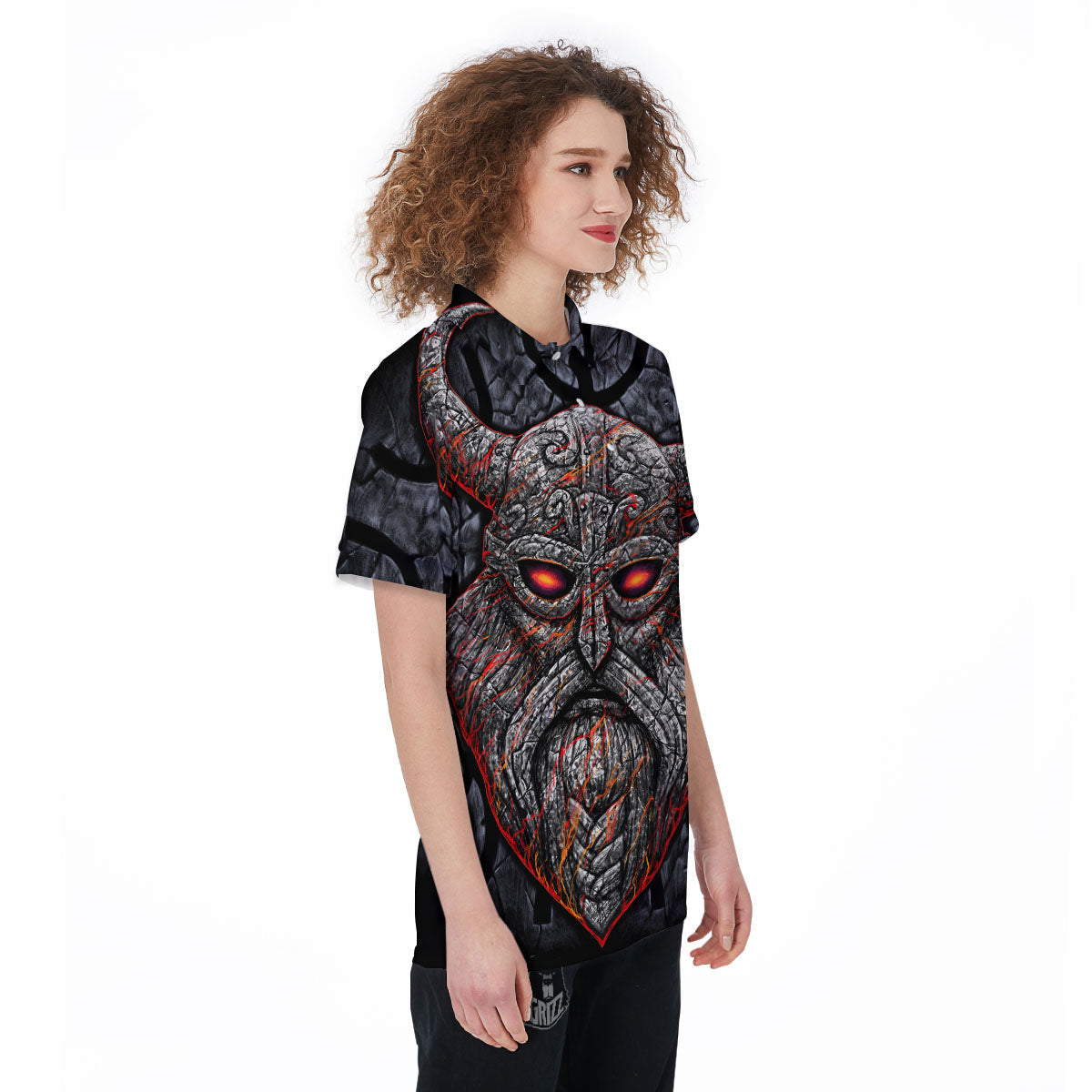 God Odin Ancient Viking Norse Print Women's Golf Shirts-grizzshop