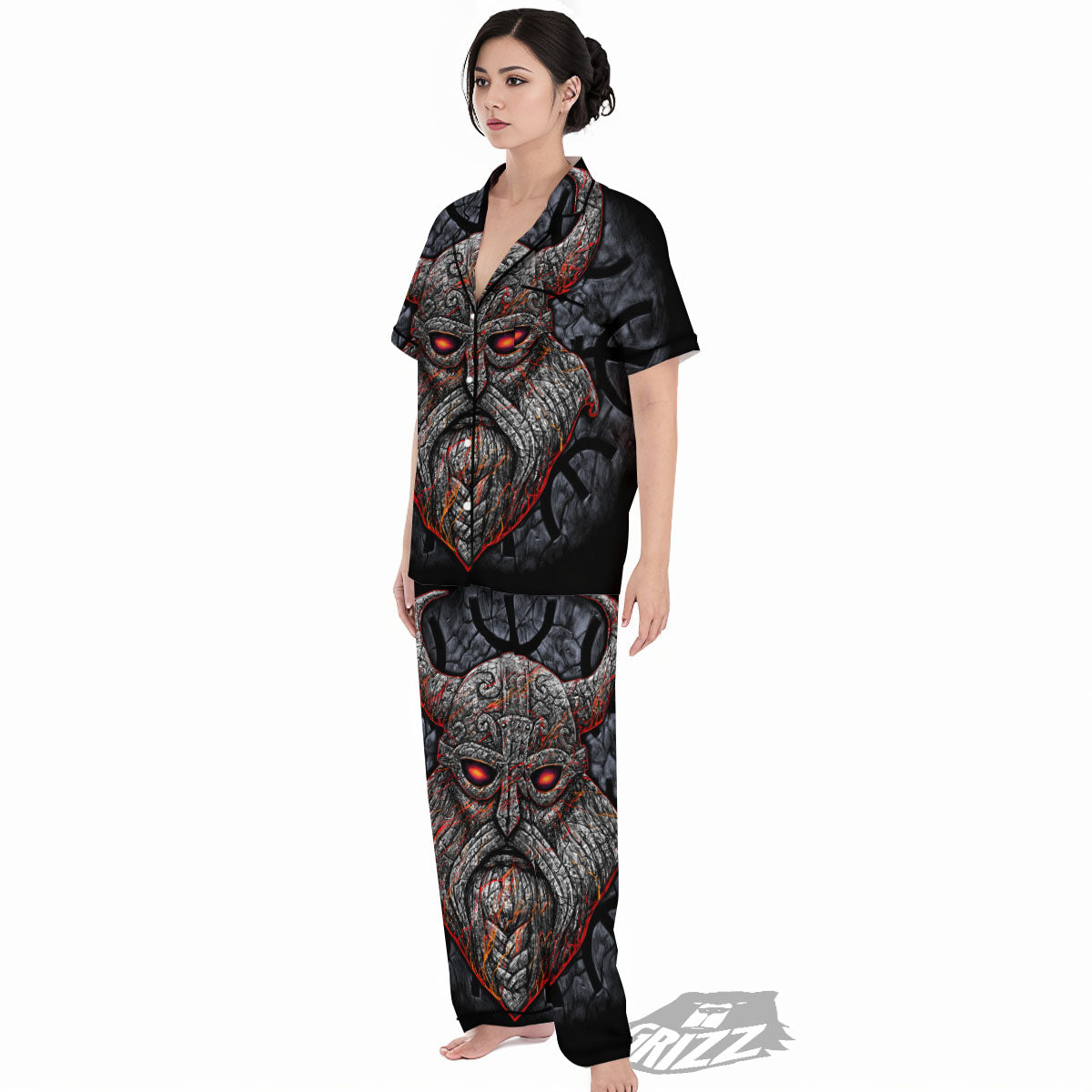 God Odin Ancient Viking Norse Print Women's Pajamas Set-grizzshop