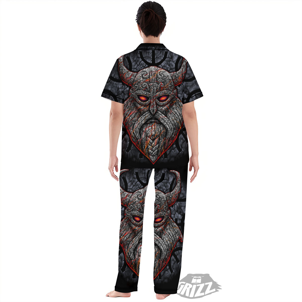 God Odin Ancient Viking Norse Print Women's Pajamas Set-grizzshop