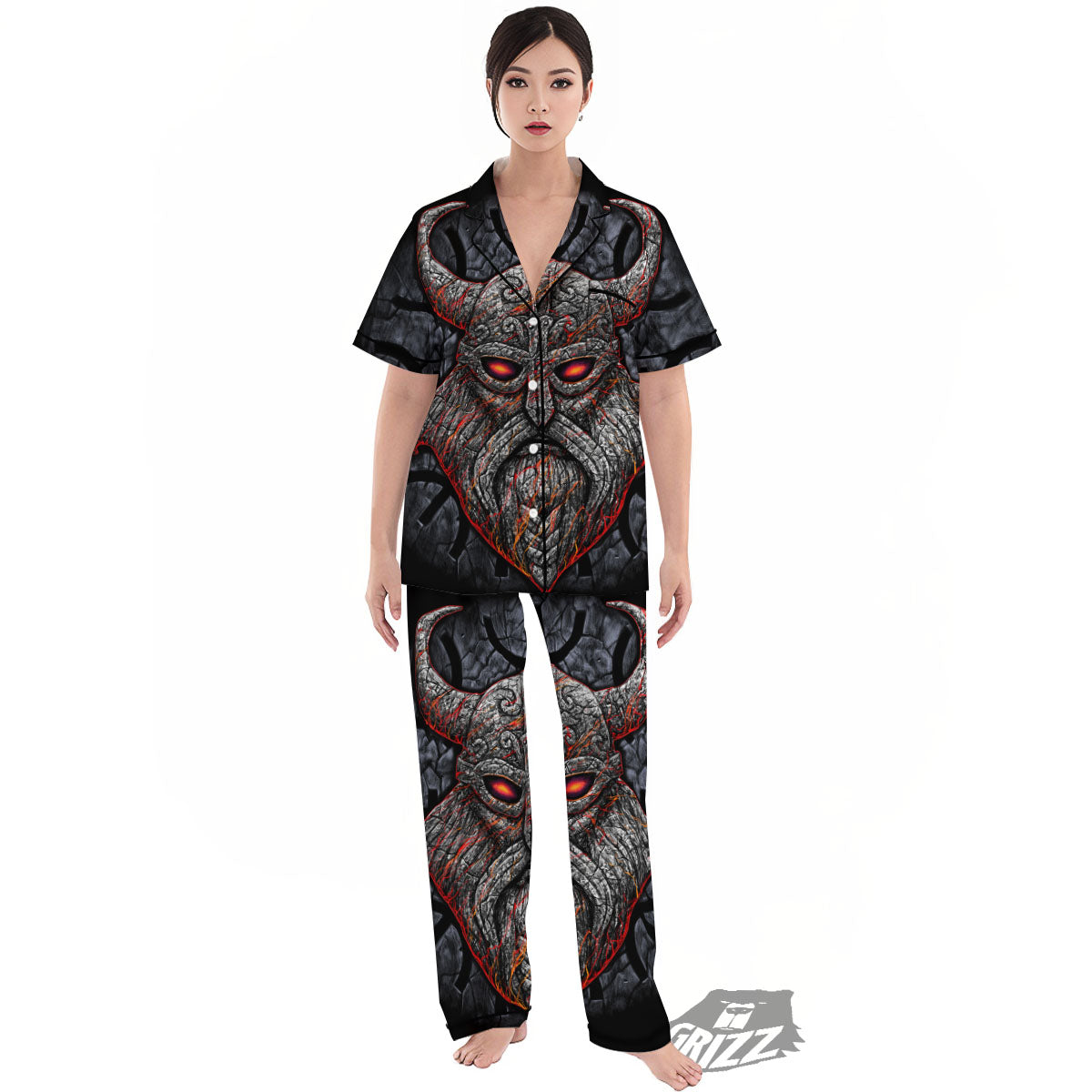 God Odin Ancient Viking Norse Print Women's Pajamas Set-grizzshop