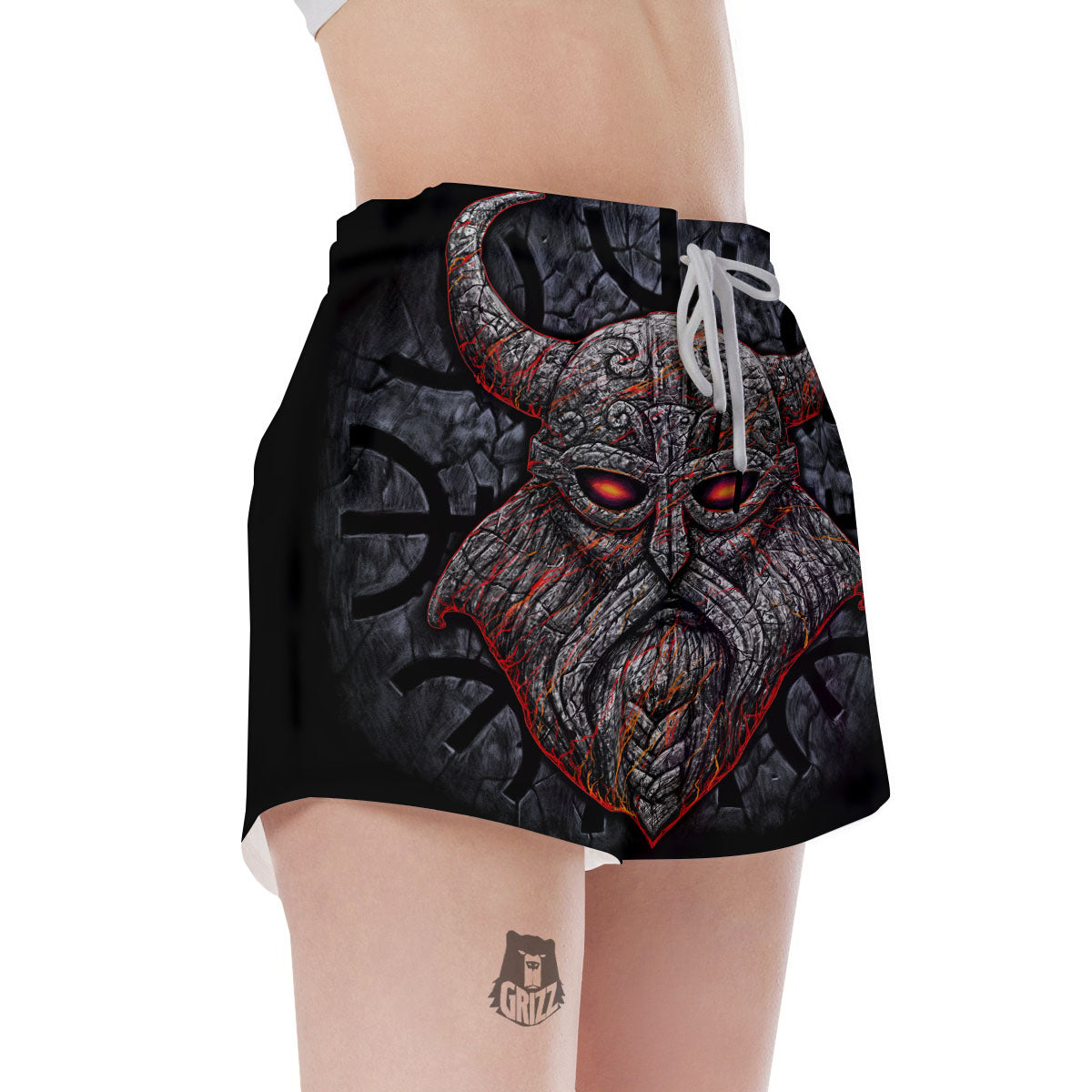 God Odin Ancient Viking Norse Print Women's Shorts-grizzshop