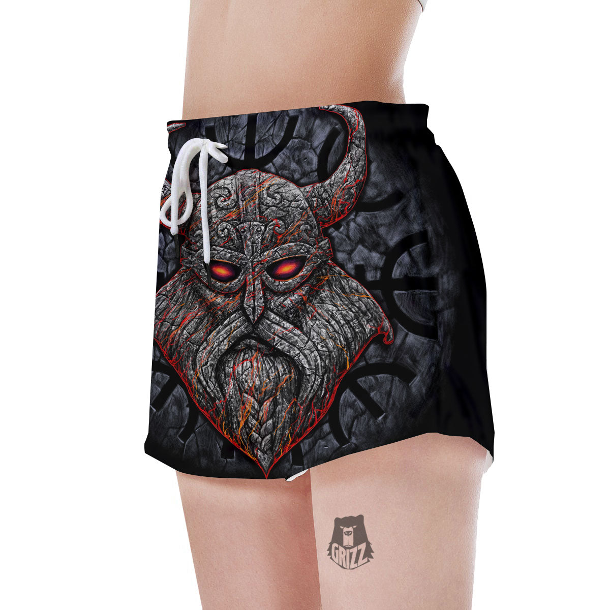 God Odin Ancient Viking Norse Print Women's Shorts-grizzshop