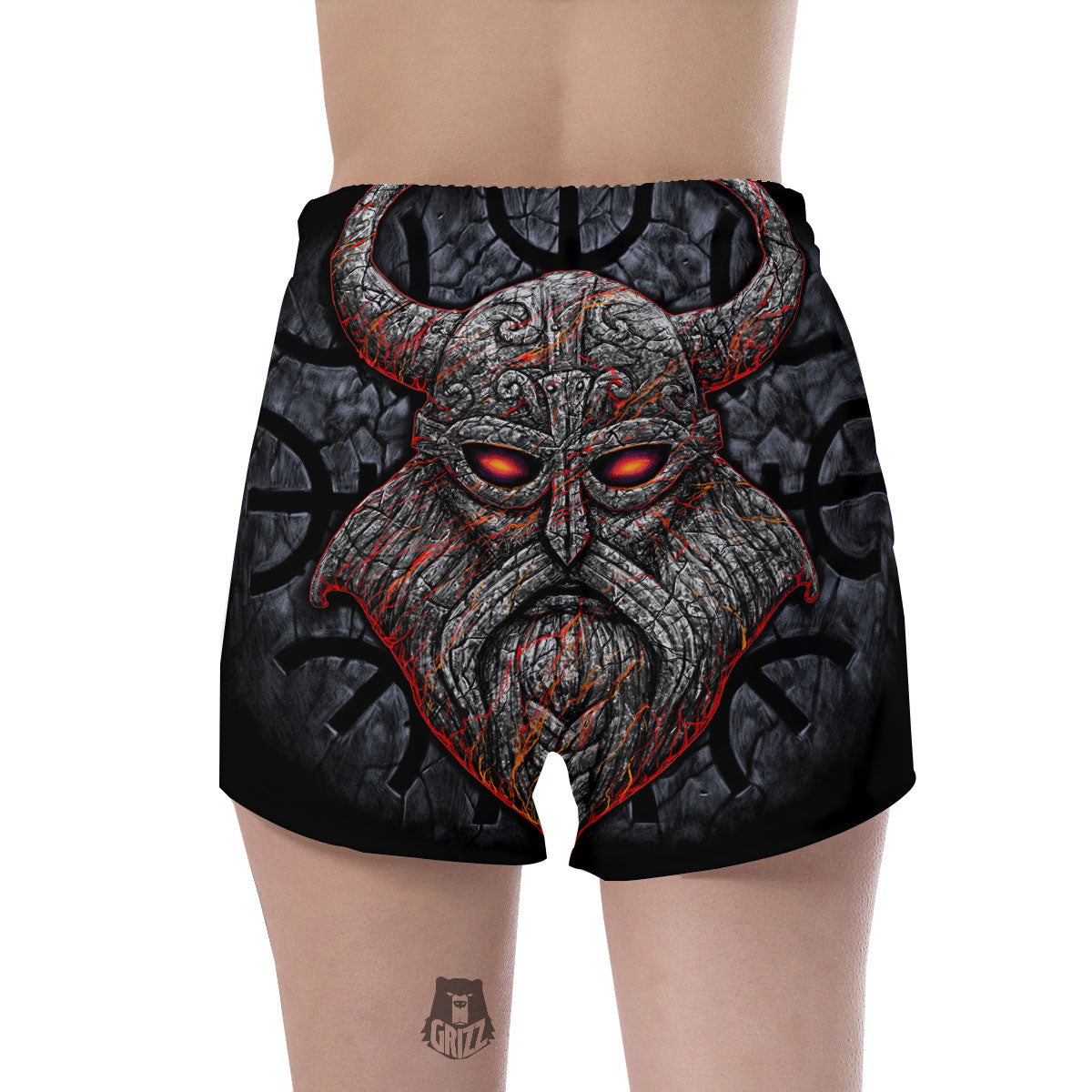 God Odin Ancient Viking Norse Print Women's Shorts-grizzshop