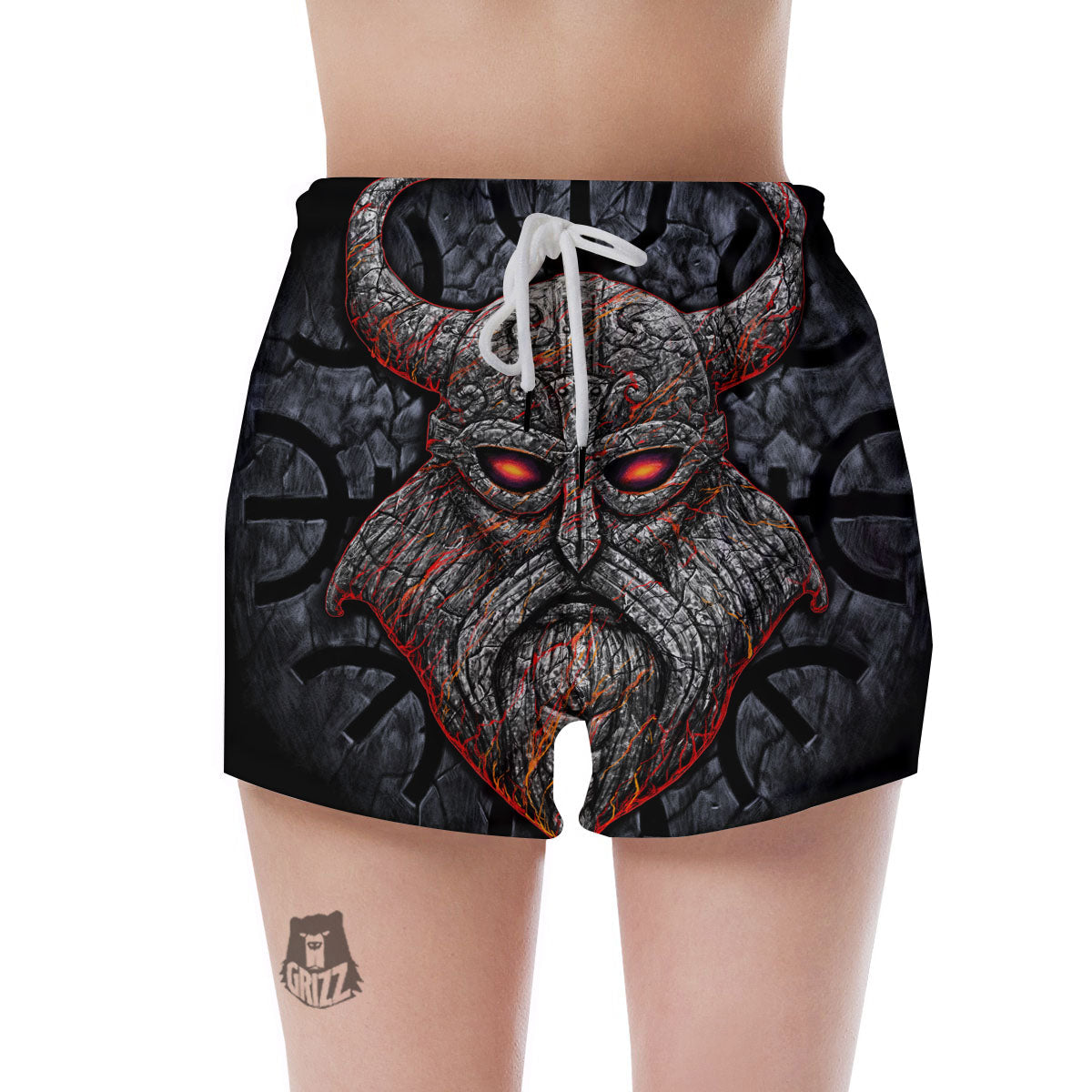 God Odin Ancient Viking Norse Print Women's Shorts-grizzshop