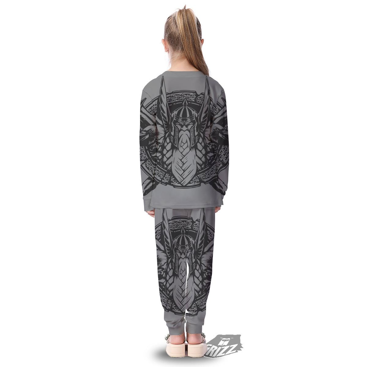 God Odin Grey Color Print Kid's Pajamas-grizzshop