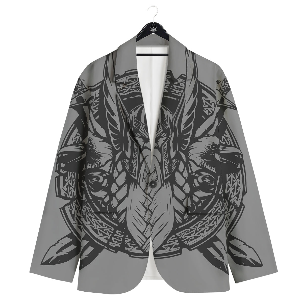 God Odin Grey Color Print Men's Sport Coat-grizzshop
