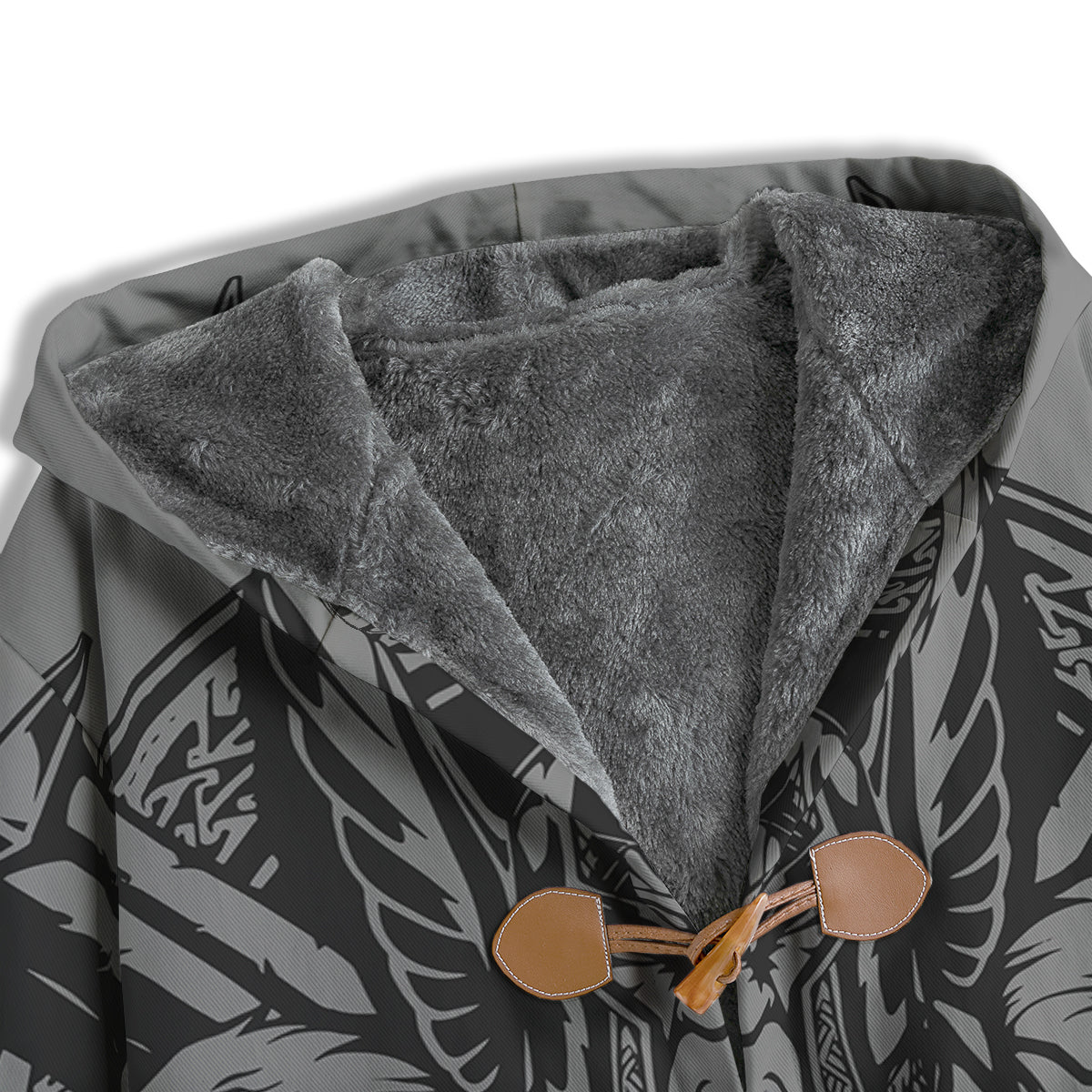 God Odin Grey Color Print Men's Windbreaker Jacket-grizzshop