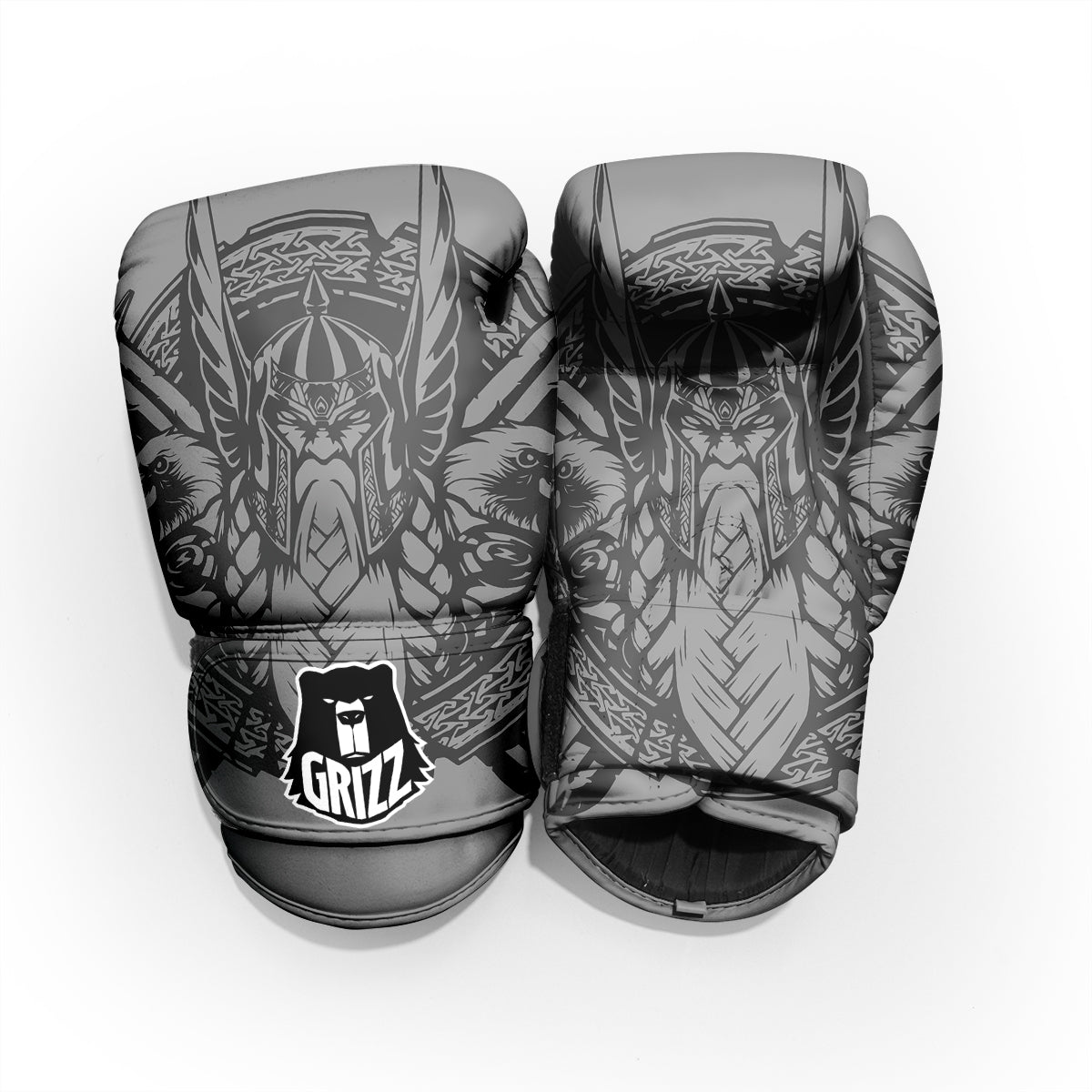 God Odin Grey Color Print Pro Boxing Glove