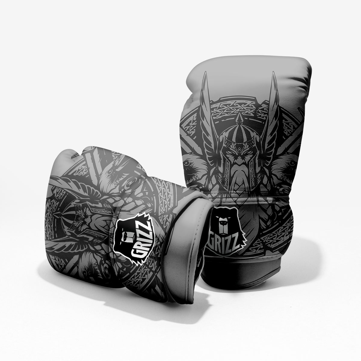 God Odin Grey Color Print Pro Boxing Glove