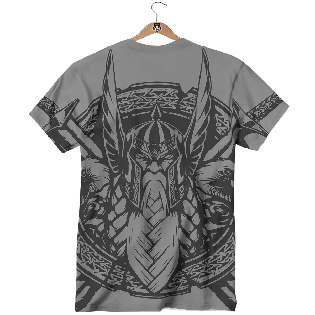 God Odin Grey Color Print T-Shirt-grizzshop
