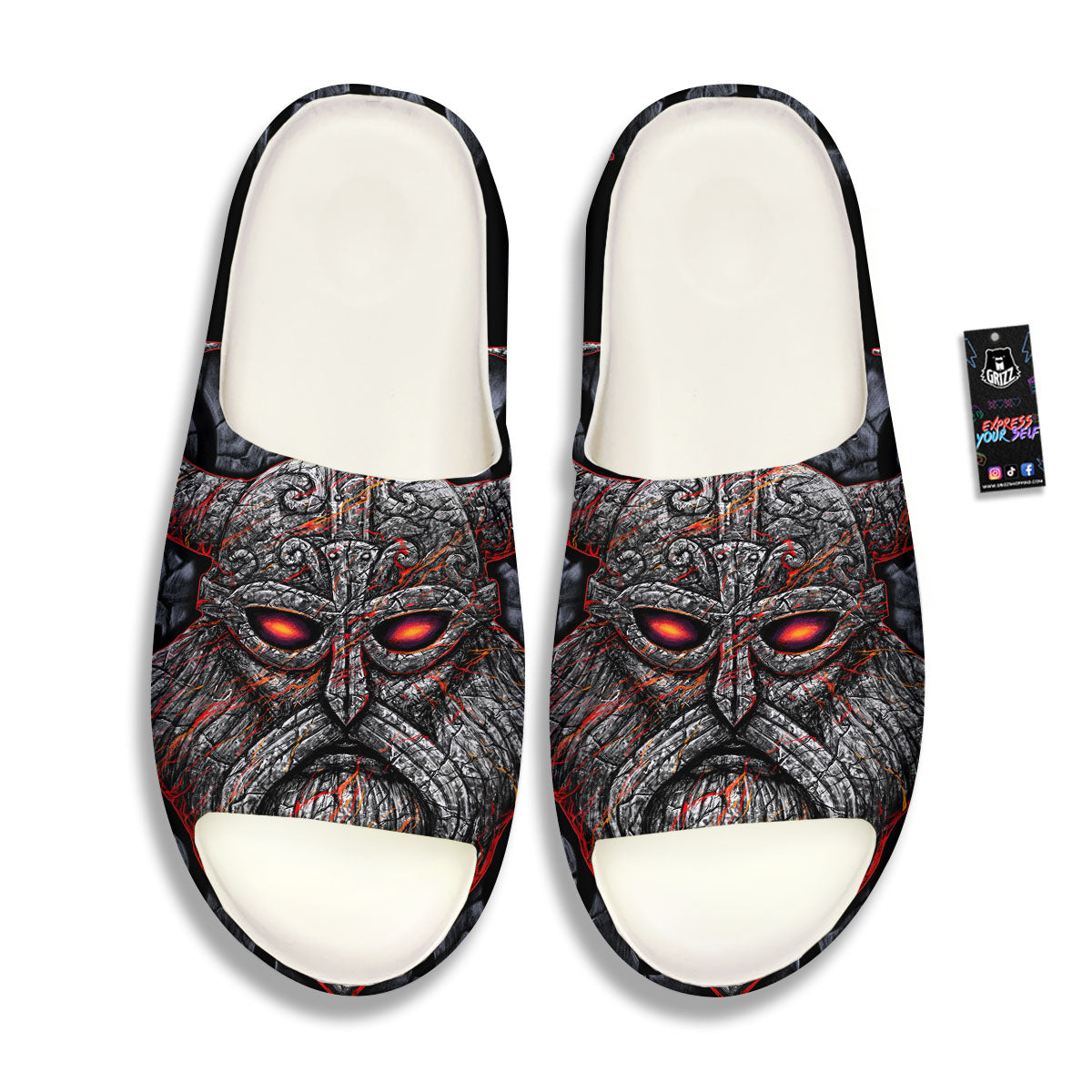 God Odin Ancient Viking Norse Print Sandals-grizzshop