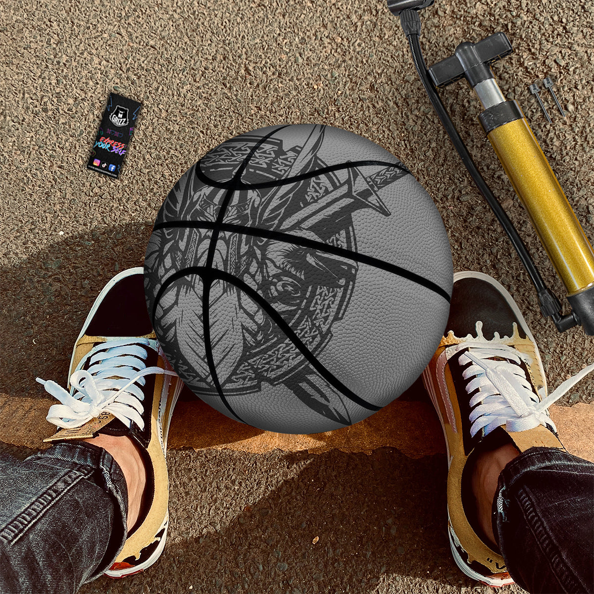 God Odin Grey Color Print Basketball