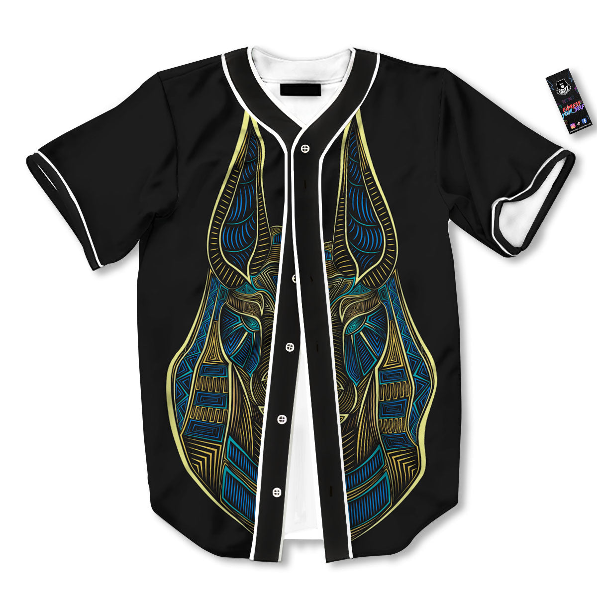 Gods Ancient Egyptian Print Baseball Jersey-grizzshop