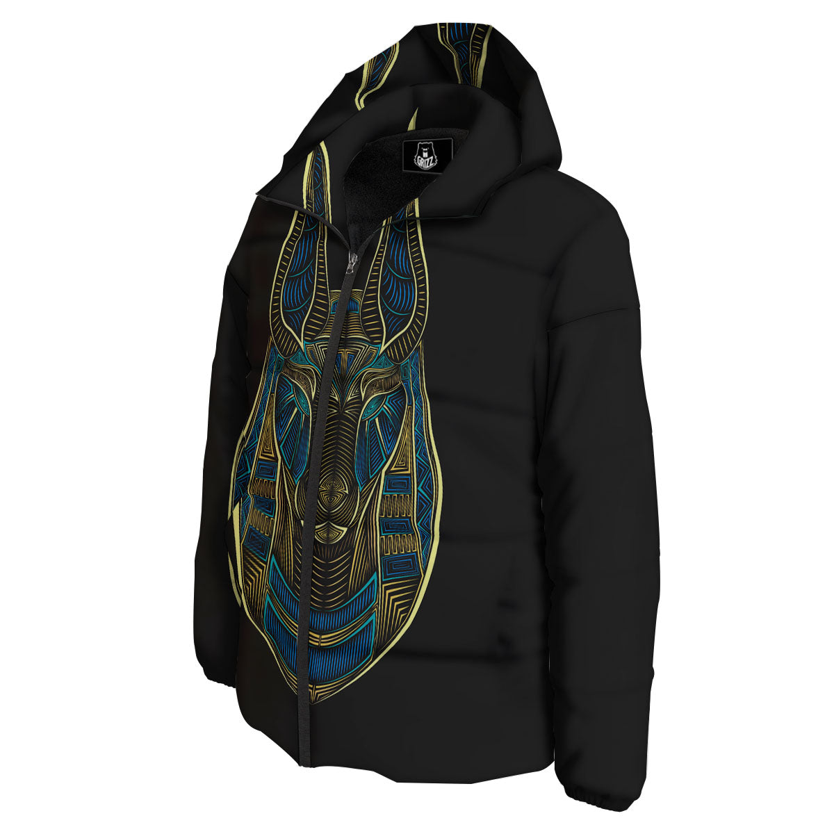 Gods Ancient Egyptian Print Down Jacket-grizzshop