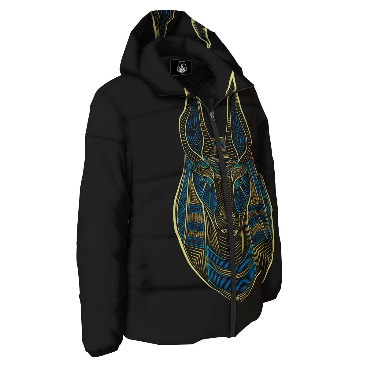 Gods Ancient Egyptian Print Down Jacket-grizzshop
