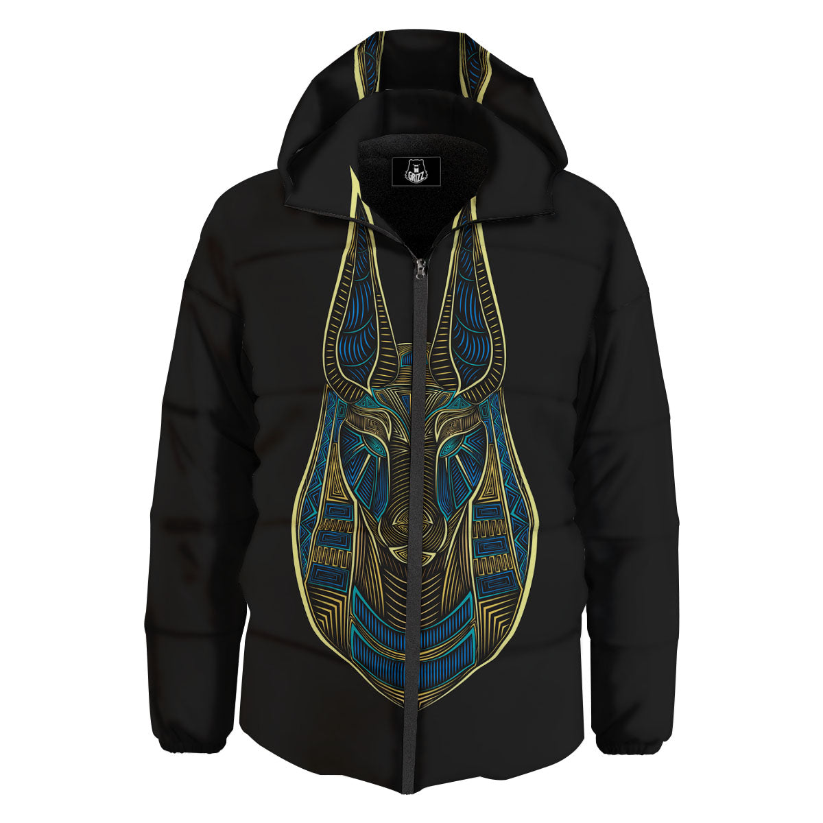 Gods Ancient Egyptian Print Down Jacket-grizzshop