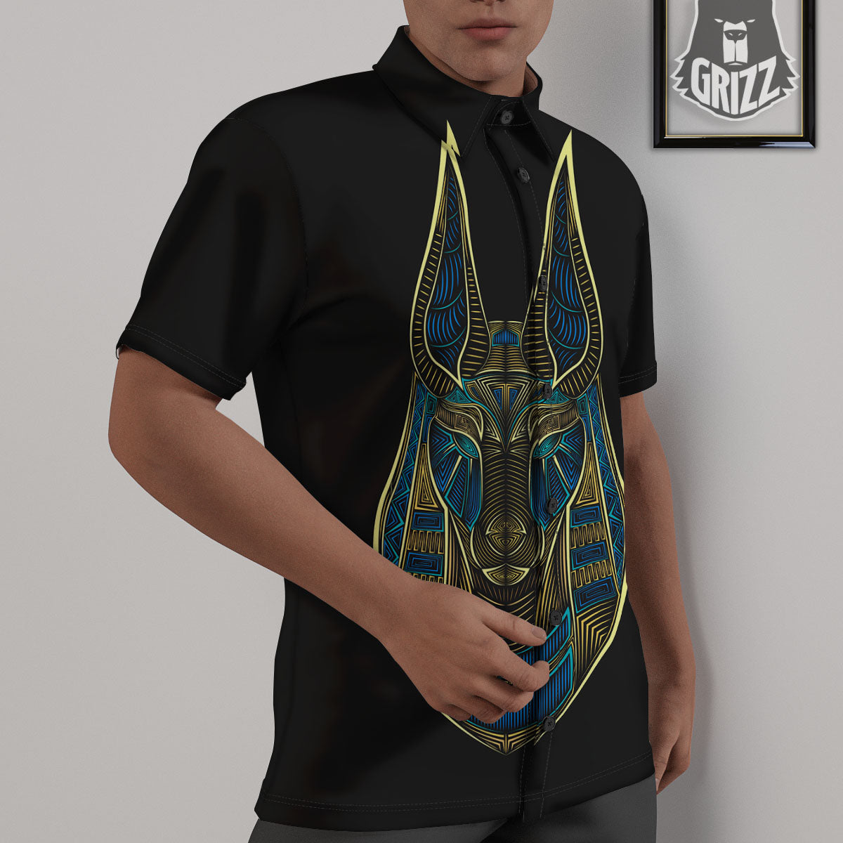 Gods Ancient Egyptian Print Untucked Shirts-grizzshop
