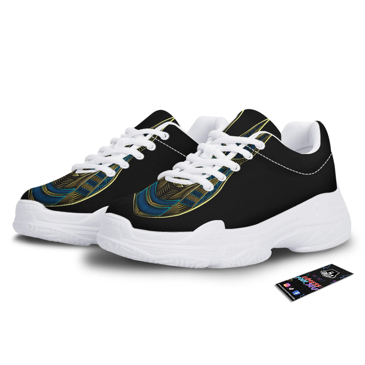 Gods Ancient Egyptian Print White Chunky Shoes-grizzshop